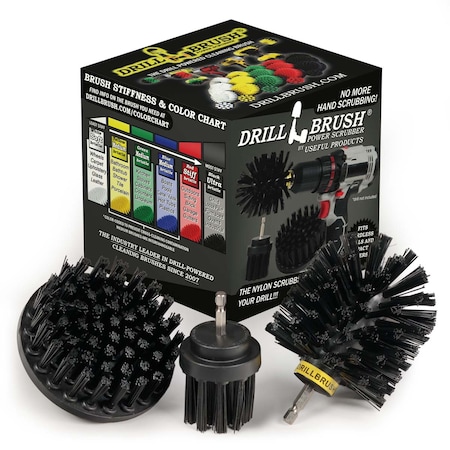 Drill Brush Power Scrubber By Useful Products 5 in W 5 in L Brush, Black K-4OS-2L-QC-DB